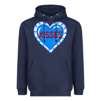 Navy valentine's day hearts Heavyweight Hoodie - FaDigitalArtStudio