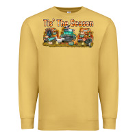 Antique Gold thanksgiving tis' the season with trucks bbs Premium Sweatshirt - BundleAndBundleShop