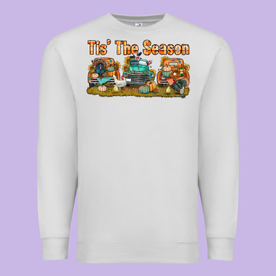 Thanksgiving Tis' The Season With Trucks Bbs Premium Sweatshirt Designed By Bundleandbundleshop