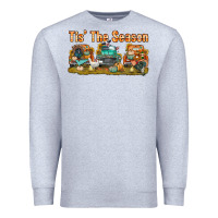Heather Grey thanksgiving tis' the season with trucks bbs Premium Sweatshirt - BundleAndBundleShop