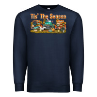 Navy thanksgiving tis' the season with trucks bbs Premium Sweatshirt - BundleAndBundleShop