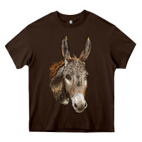 Chocolate Brown Andalusian Donkey Face Heavy Core Tee - LillyAllenDesigns