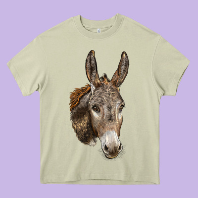 Andalusian Donkey Face Heavy Core Tee Designed By Lillyallendesigns