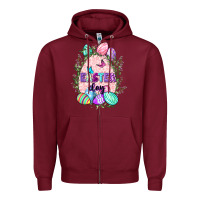 Burgundy Easter Day Zipper Hoodie - CowGirlArtShop