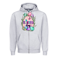 Heather Grey Easter Day Zipper Hoodie - CowGirlArtShop