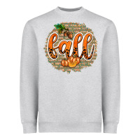 Heather Grey Fall with Background Heavyweight Sweatshirt - texasbilliewilder