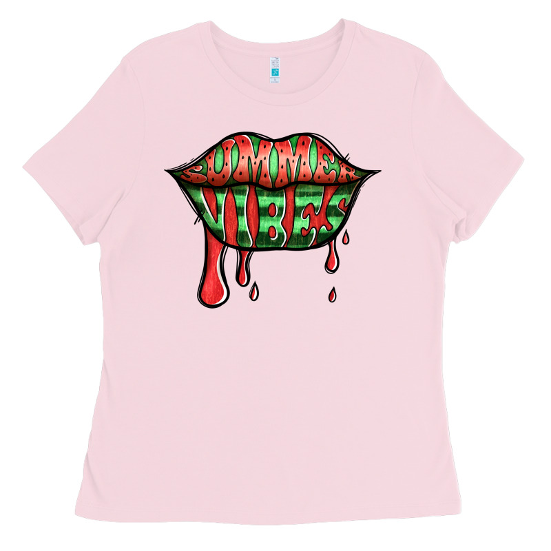 Summer Vibes Watermelon Lips Ladies Tee by Jasminsmagicworld | Teevron