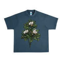 Midnight Navy Magnolia Flower Illustrations Urban Heavy Tee - LillyAllenDesigns