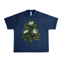 Navy Magnolia Flower Illustrations Urban Heavy Tee - LillyAllenDesigns