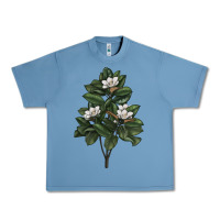 Pebble Blue Magnolia Flower Illustrations Urban Heavy Tee - LillyAllenDesigns