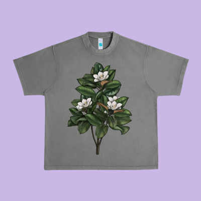 Magnolia Flower Illustrations Urban Heavy Tee Designed By Lillyallendesigns