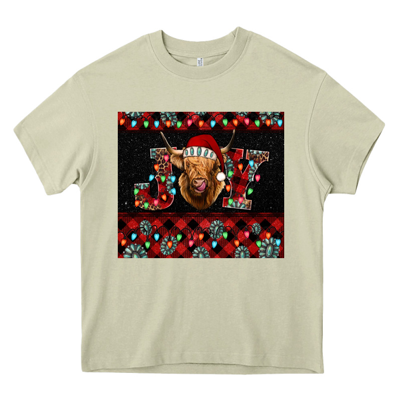 Highland Cow Joy Christmas Tumbler Heavy Core Tee by Jasminsmagicworld | Teevron