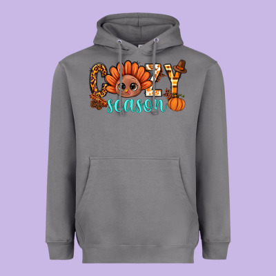 Turkey Cozy Season Thanksgiving Bbs Heavyweight Hoodie Designed By Bundleandbundleshop