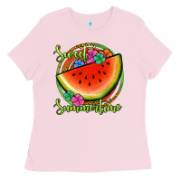 Bubblegum Pink sweet summertime watermelon Ladies Tee - Jasminsmagicworld