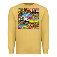 Antique Gold Pride lgbtq leopard with love and rainbow seamless Premium Sweatshirt - BundleAndBundleShop