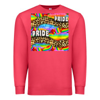 Cardinal Pride lgbtq leopard with love and rainbow seamless Premium Sweatshirt - BundleAndBundleShop
