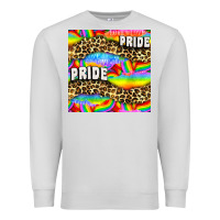Dove Grey Pride lgbtq leopard with love and rainbow seamless Premium Sweatshirt - BundleAndBundleShop