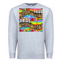 Heather Grey Pride lgbtq leopard with love and rainbow seamless Premium Sweatshirt - BundleAndBundleShop