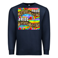 Navy Pride lgbtq leopard with love and rainbow seamless Premium Sweatshirt - BundleAndBundleShop