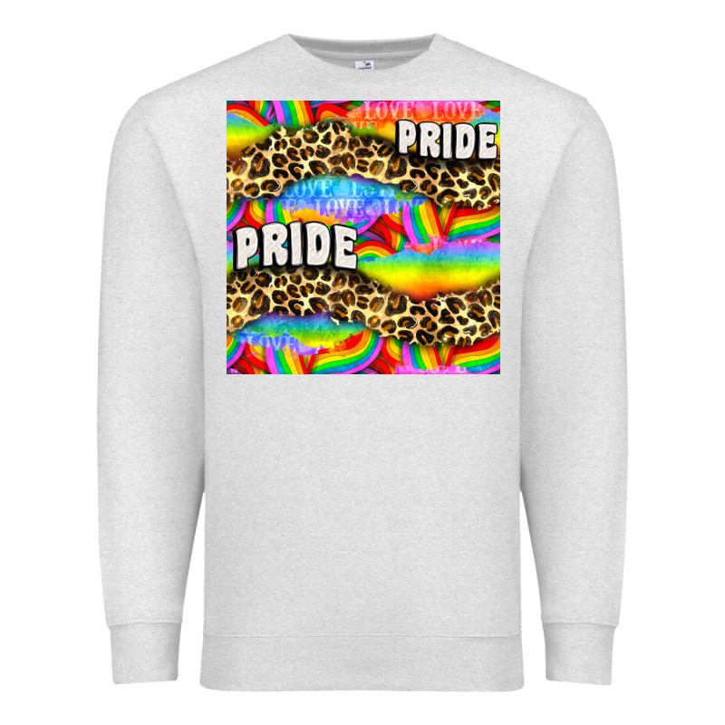 Pride Lgbtq Leopard With Love And Rainbow Seamless Premium Sweatshirt by BundleAndBundleShop | Teevron