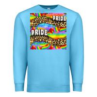 Ocean Blue Pride lgbtq leopard with love and rainbow seamless Premium Sweatshirt - BundleAndBundleShop