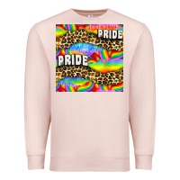 Pale Pink Pride lgbtq leopard with love and rainbow seamless Premium Sweatshirt - BundleAndBundleShop