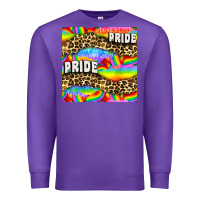 Purple Pride lgbtq leopard with love and rainbow seamless Premium Sweatshirt - BundleAndBundleShop