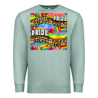 Seafoam Pride lgbtq leopard with love and rainbow seamless Premium Sweatshirt - BundleAndBundleShop