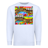White Pride lgbtq leopard with love and rainbow seamless Premium Sweatshirt - BundleAndBundleShop