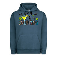 Pigment Midnight Navy you had me at day drinkg Urban Hoodie - CowhideDigitalArt
