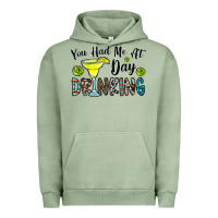 Pigment Oil Green you had me at day drinkg Urban Hoodie - CowhideDigitalArt