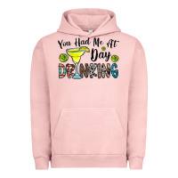 Pigment Salmon you had me at day drinkg Urban Hoodie - CowhideDigitalArt
