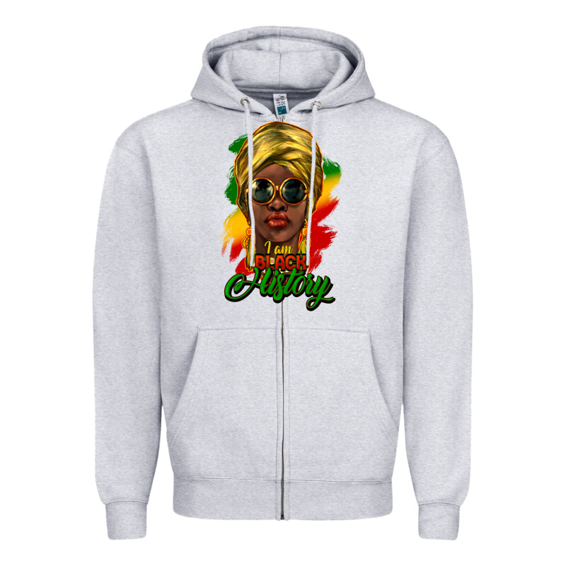 I Am Black History Zipper Hoodie by HowdyJamesFarm | Teevron