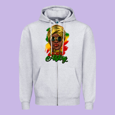 I Am Black History Zipper Hoodie Designed By Howdyjamesfarm