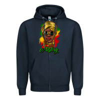 Navy I am Black History Zipper Hoodie - HowdyJamesFarm