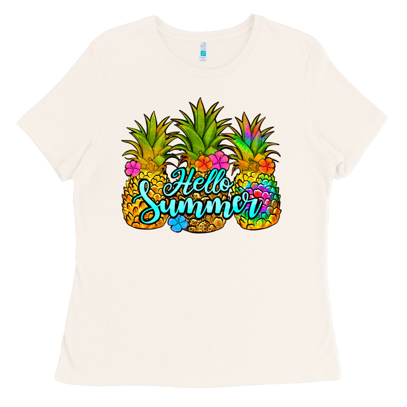 Hello Summer Pineapple Ladies Tee by Jasminsmagicworld | Teevron