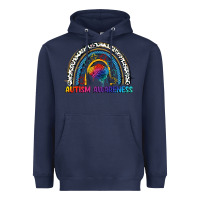 Navy Autism Awareness rainbow Heavyweight Hoodie - FaDigitalArtStudio