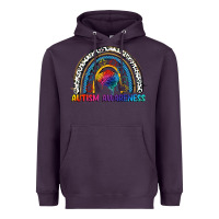 Plum Autism Awareness rainbow Heavyweight Hoodie - FaDigitalArtStudio