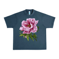 Midnight Navy Peony Flower Illustrations Urban Heavy Tee - LillyAllenDesigns