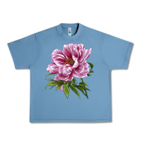 Pebble Blue Peony Flower Illustrations Urban Heavy Tee - LillyAllenDesigns