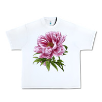 White Peony Flower Illustrations Urban Heavy Tee - LillyAllenDesigns