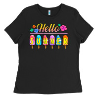 Black hello summer popsicles Ladies Tee - Jasminsmagicworld