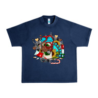 Navy Christmas sunflower gemstone nurse Urban Heavy Tee - JahusDesignShop