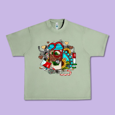 Christmas Sunflower Gemstone Nurse Urban Heavy Tee Designed By Jahusdesignshop