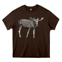 Chocolate Brown Moose Buck Deer Heavy Core Tee - LillyAllenDesigns