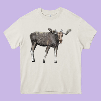 Moose Buck Deer Heavy Core Tee Designed By Lillyallendesigns