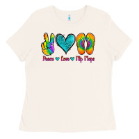 Bone peace love flips flops Ladies Tee - Jasminsmagicworld