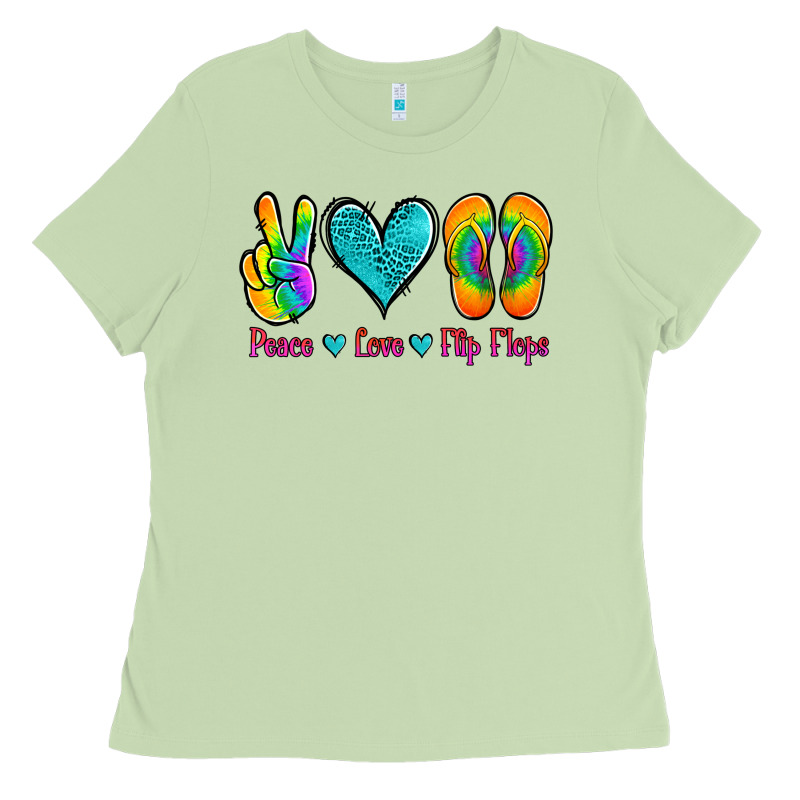 Peace Love Flips Flops Ladies Tee by Jasminsmagicworld | Teevron