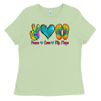 Matcha peace love flips flops Ladies Tee - Jasminsmagicworld