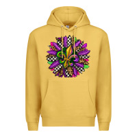 Antique Gold mardi gras sunflower Premium Hoodie - OliviaCreatesArt